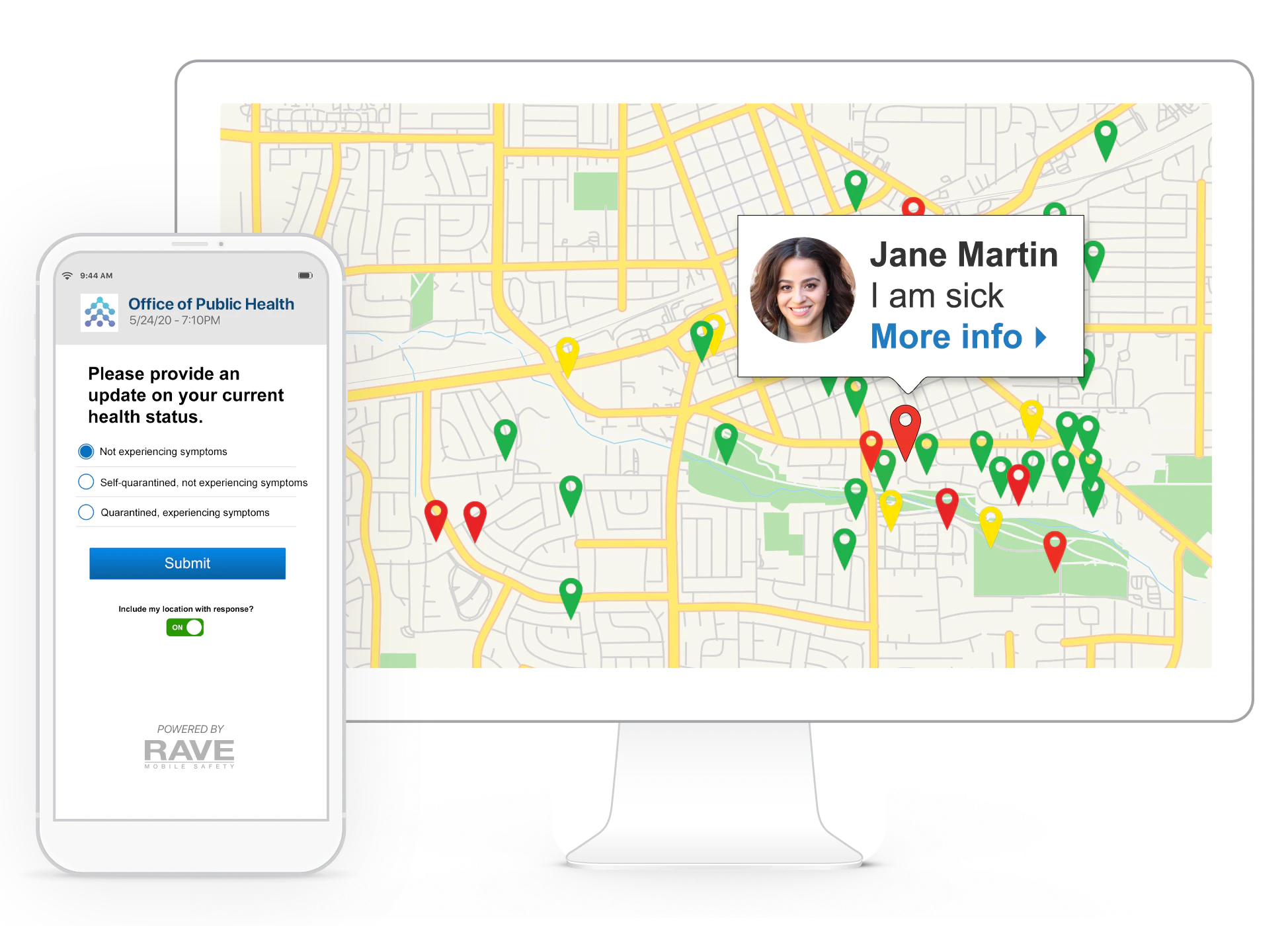 screenshot of Rave Alert